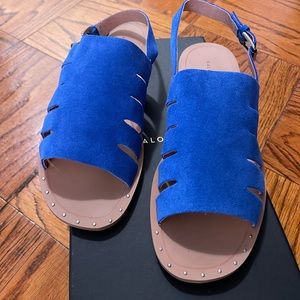Brand New Halogen Cobalt Blue Suede Sandals Size 9M
